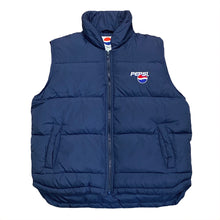 Load image into Gallery viewer, Vintage Pepsi Down &amp; Feather Insulated Puffer Vest Medium
