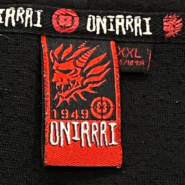 Oniarai Japanese Demon Skull Samurai Embroidered Double Sleeve Zip Hoodie XXL