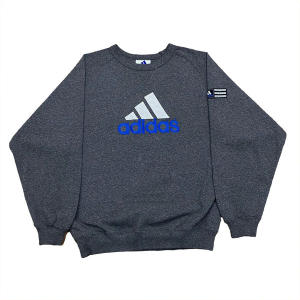 Vintage Adidas Corporate Logo Line Embroidered Sweatshirt Small