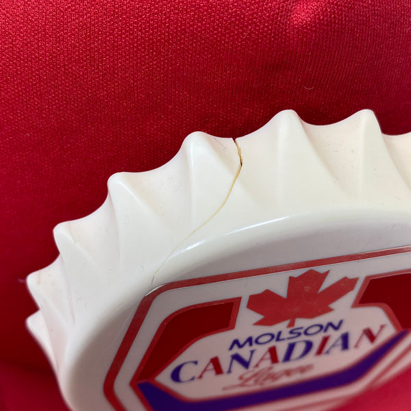 Vintage Molson Canadian Plastic Bottle Cap Logo Trucker Snapback Hat