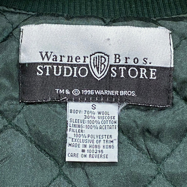 Vintage 1996 Warner Bros Studio Store Taz Football Wool Denim Bomber Jacket Men’s Small