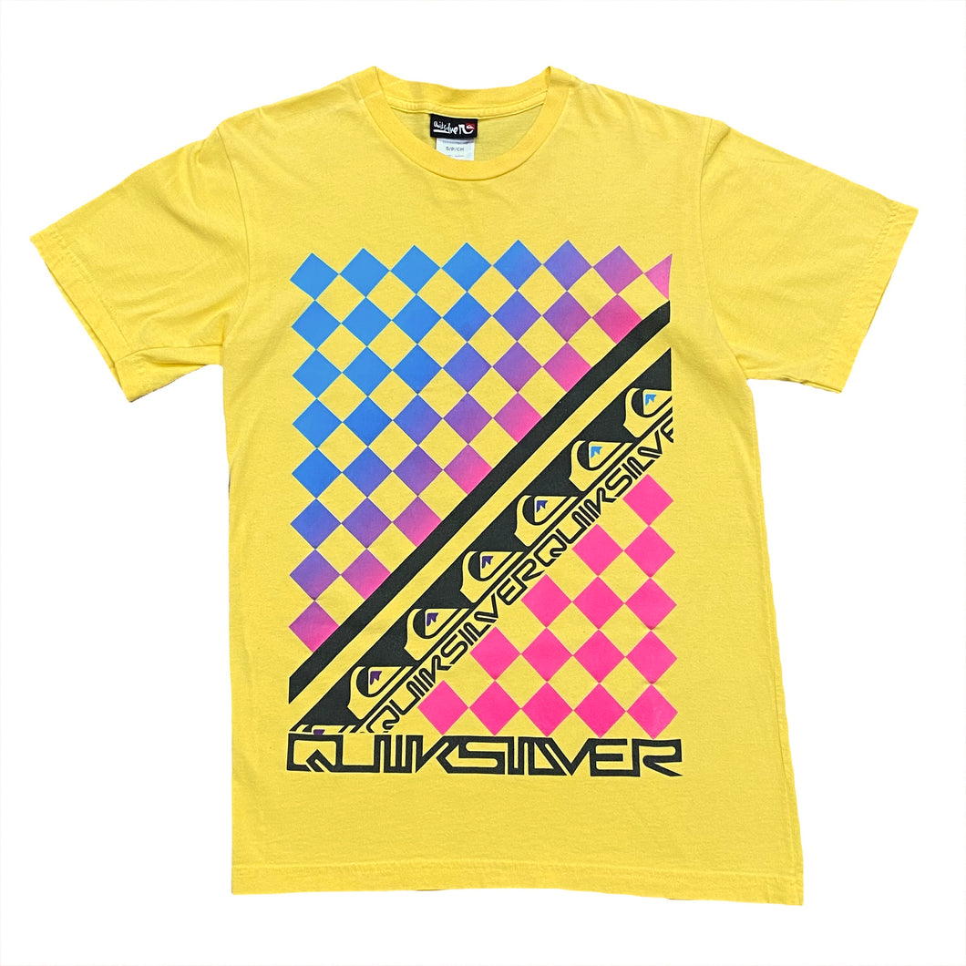 Vintage Quiksilver Surf Skate Yellow Neon Graphic T-Shirt Men’s Small