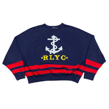 Load image into Gallery viewer, Polo Ralph Lauren RLYC Yacht Club Anchor Logo Cropped Sweatshirt Women’s Large
