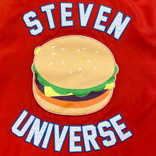 Load image into Gallery viewer, Steven Universe 2017 Cartoon Network Hamburger Hooded Varsity Jacket Men’s Small
