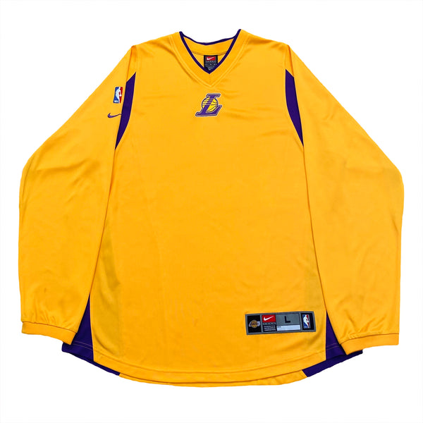 Vintage Nike Team Dri-Fit NBA Los Angeles Lakers Warm Up Long Sleeve Shooting Jersey Large