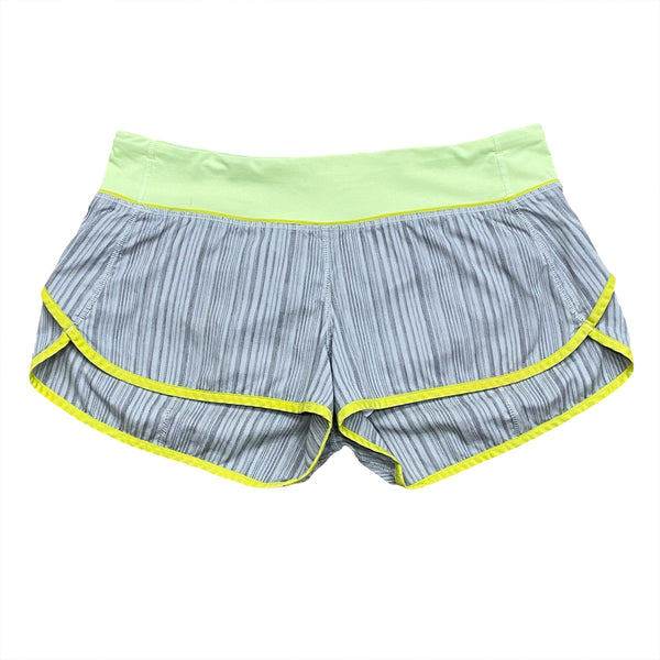 Lululemon Striped Neon Speed Up Lined Running Shorts Size 8