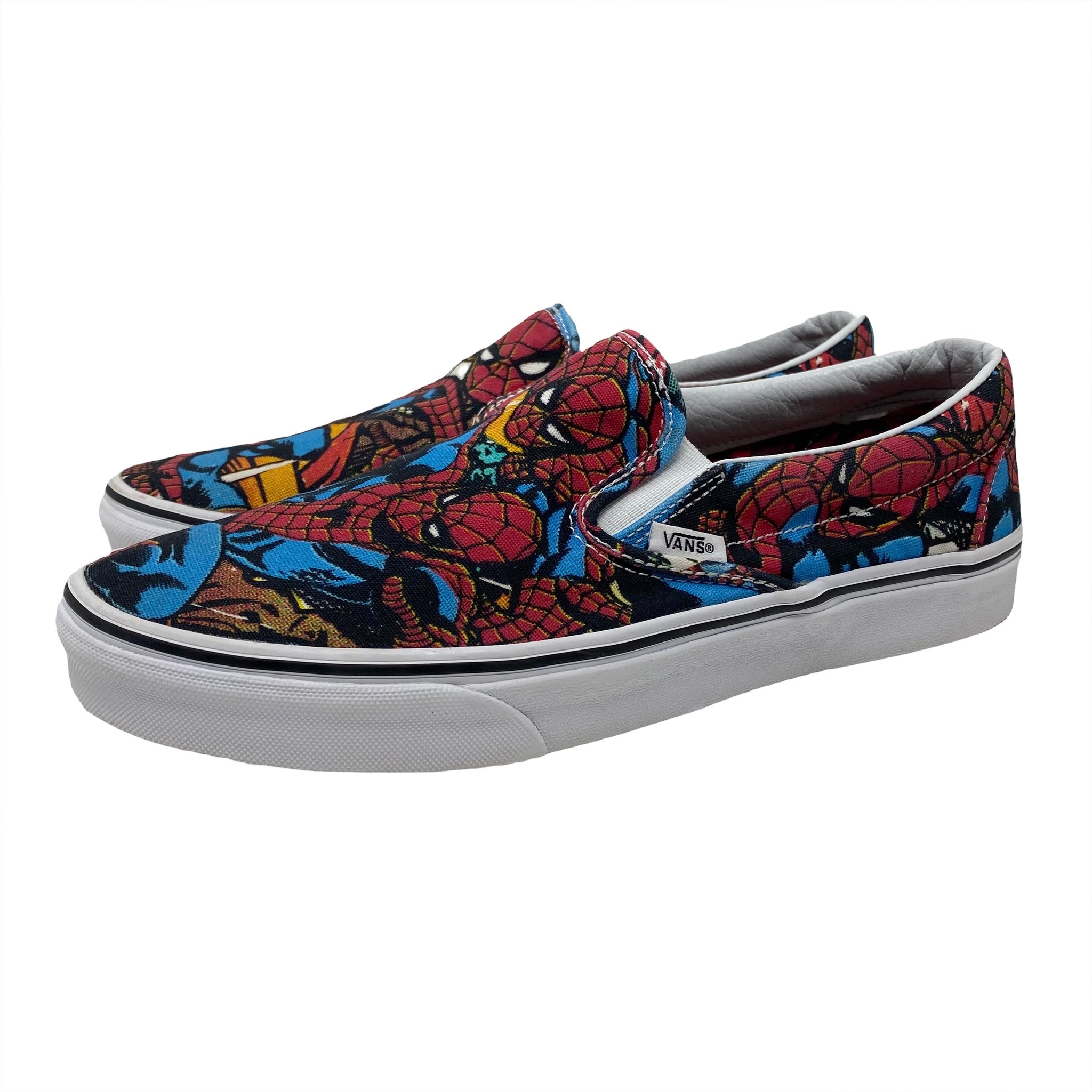 Vans x Marvel Spider Man All Over Print Slip On Sneakers Men s Size 9 Subtle Flex Streetwear