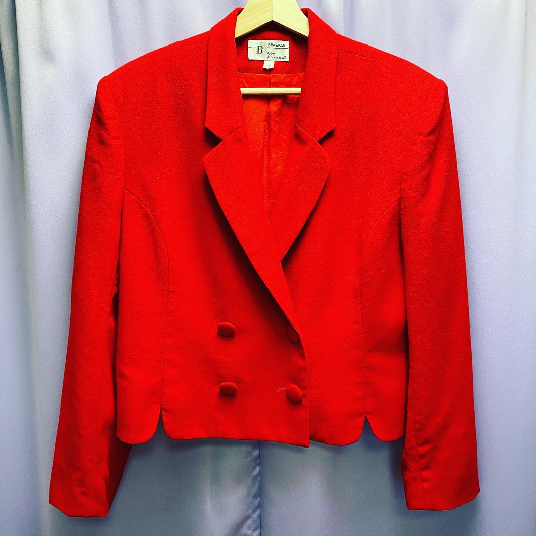 Vintage 80's Braemar By Jeremy Scott Virgin Wool Blazer Jacket